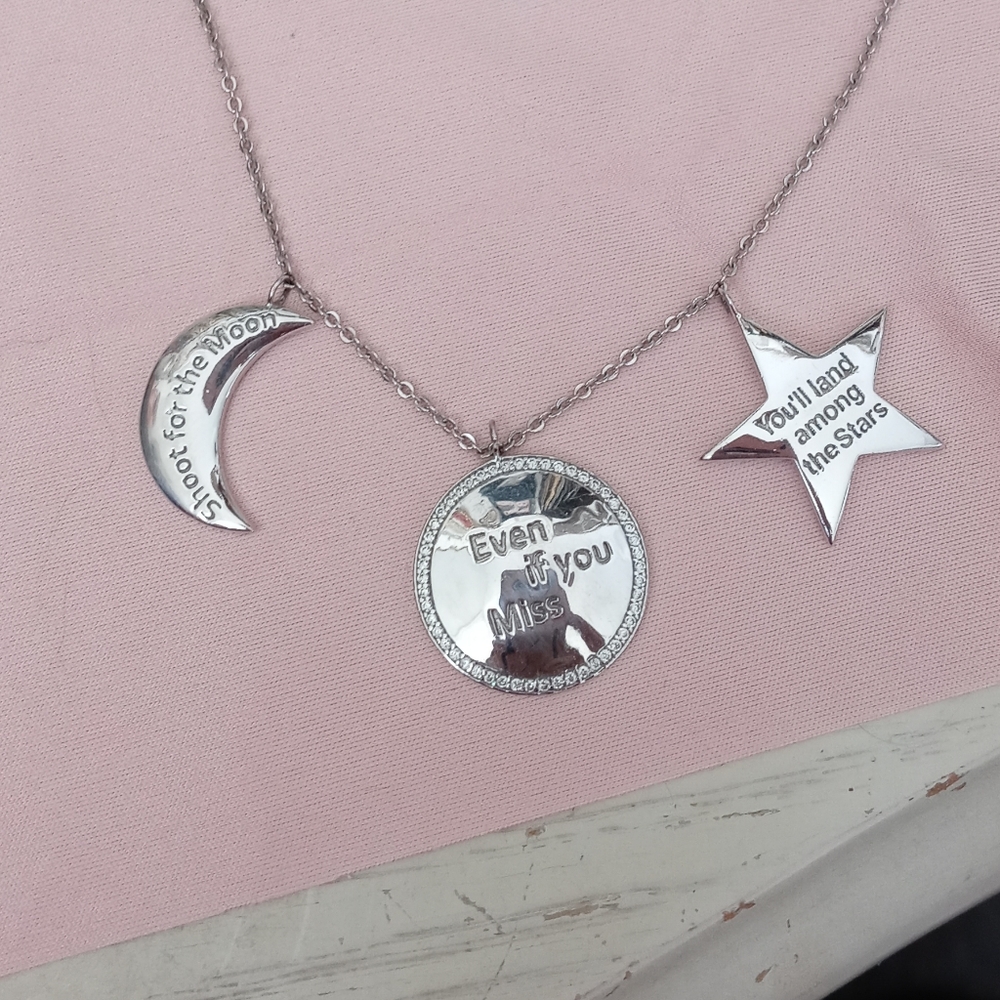 Kristen Chenoweth Moon Sun Stars sterling silver necklace